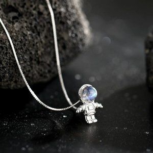 Astronaut Sterling Silver Pendant Necklace